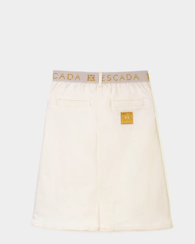 Pocket trim white logo waist skirt by Escada