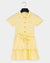 Belt collared yellow dress by Escada