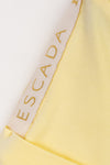 Belt collared yellow dress by Escada