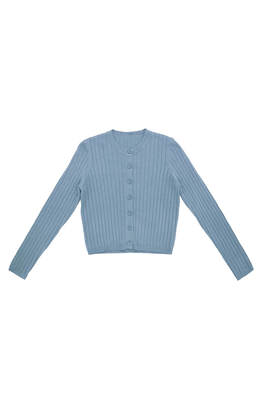 Baby blue ribbed cardigan by Zaikamoya