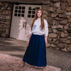 Flared navy skirt by Gem