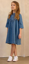 Scalloped denim dress by Coco Blanc