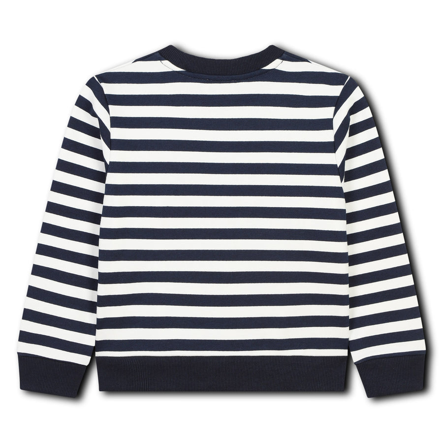 2 tone navy stripe sweatshirt by Sonia Rykiel