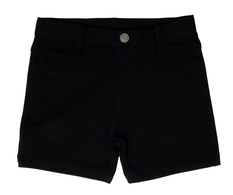 Slim knit black shorts by Crew Basics