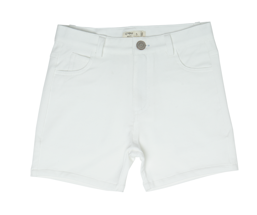 Slim knit off white shorts by Crew Basics