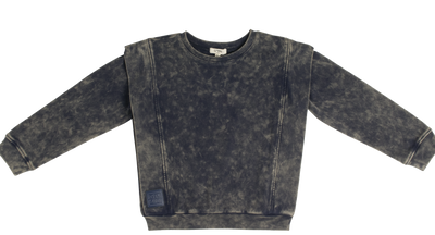 Acid wash navy top by Crew Kids