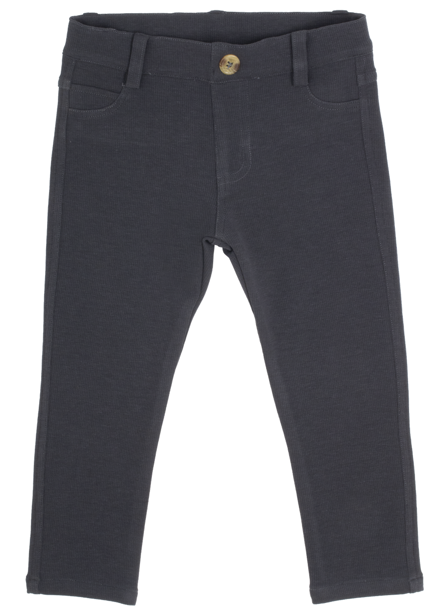 Pull on charcoal pants by Crew Basics