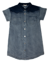 Two tone blue denim dress by Crew Kids