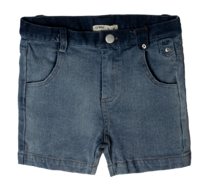 Two tone blue denim shorts by Crew Kids