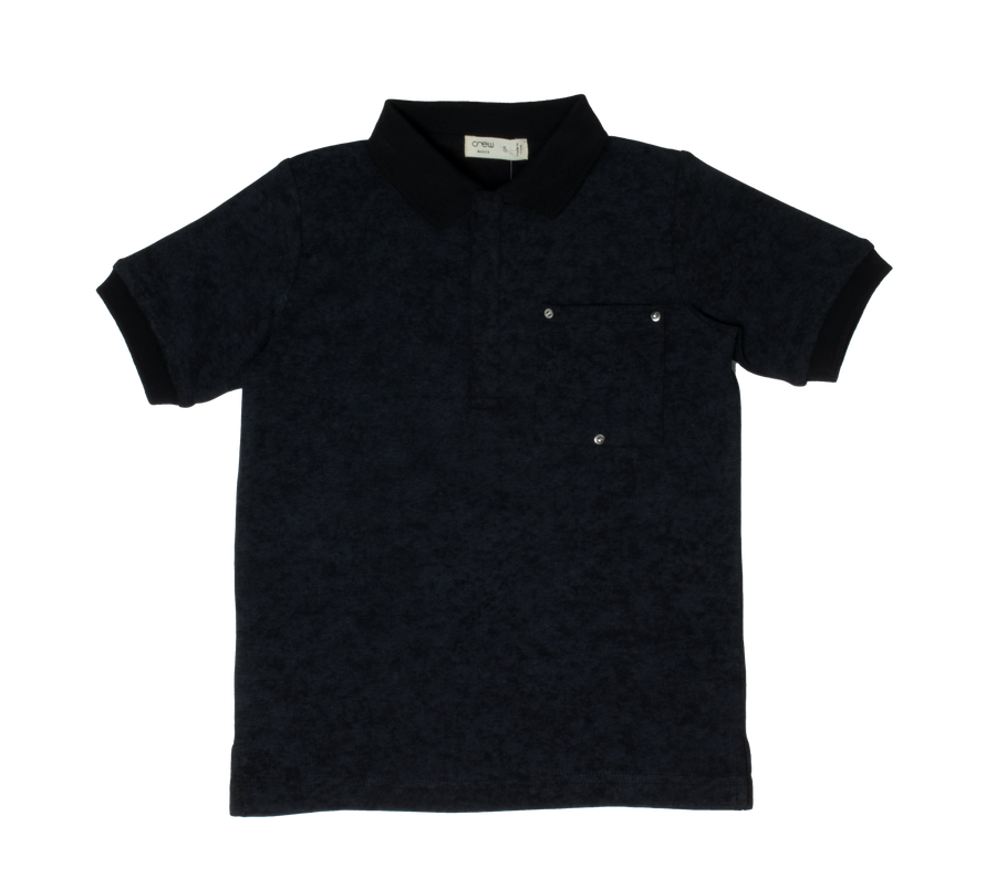 Grommet black pocket polo by Crew Basics