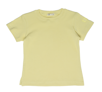 Rib wash yellow short sleeve tee by Crew Kids