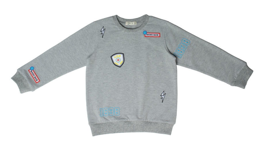 Patch stitch grey sweatshirt by Crew Kids