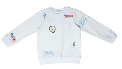 Patch stitch white sweatshirt by Crew Kids