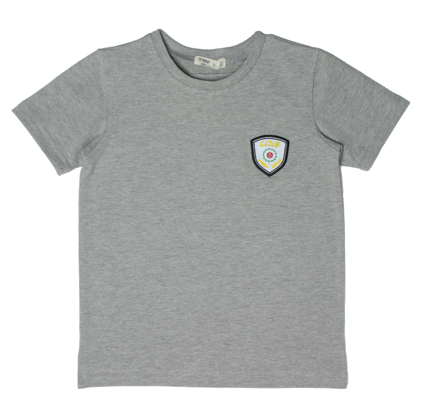 Patch stitch grey tee by Crew Kids