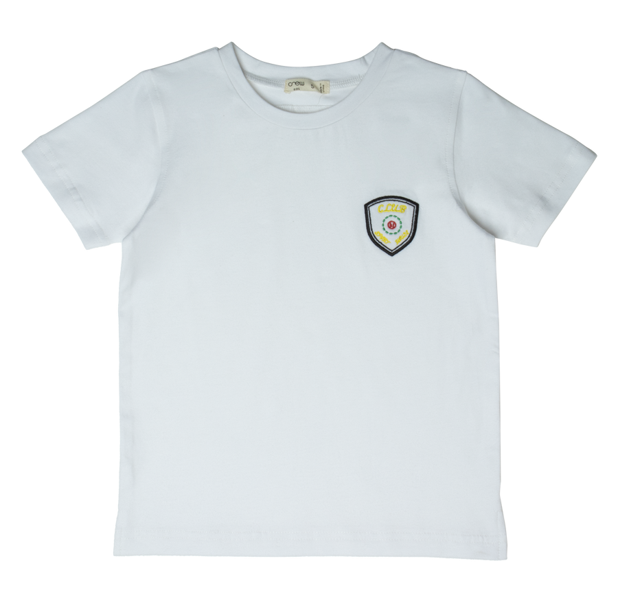 Patch stitch white tee by Crew Kids