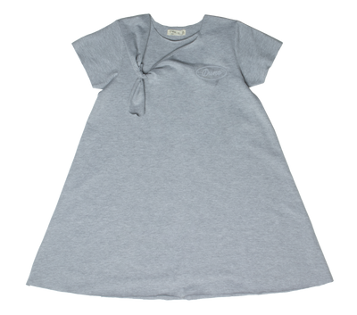 Knot grey cotton dress by Crew Kids