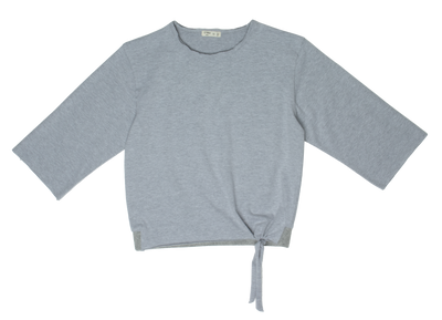 Knot grey cotton top by Crew Kids