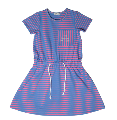 Neon stripe blue dress by Crew Kids