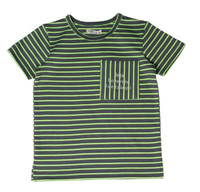 Neon stripe green tee by Crew Kids