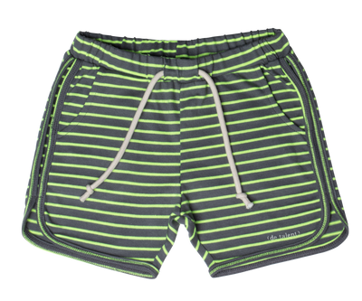 Neon stripe green shorts by Crew Kids