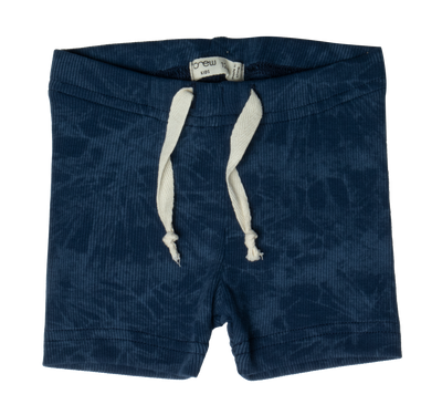 Rib blue shorts set by Crew Kids