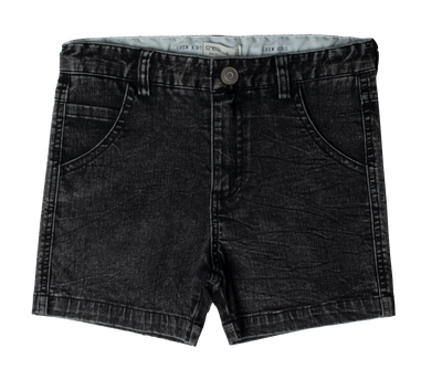 Denim wash black shorts by Crew Basics