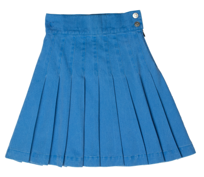 Waisted blue pleated skirt by Crew Basics