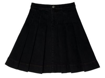 Wide pleated black skirt by Crew Basics