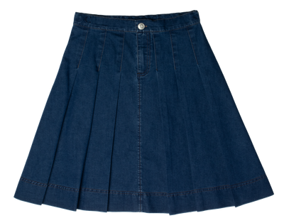 Wide pleated blue skirt by Crew Basics