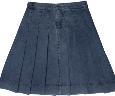 Wide pleated light blue skirt by Crew Basics