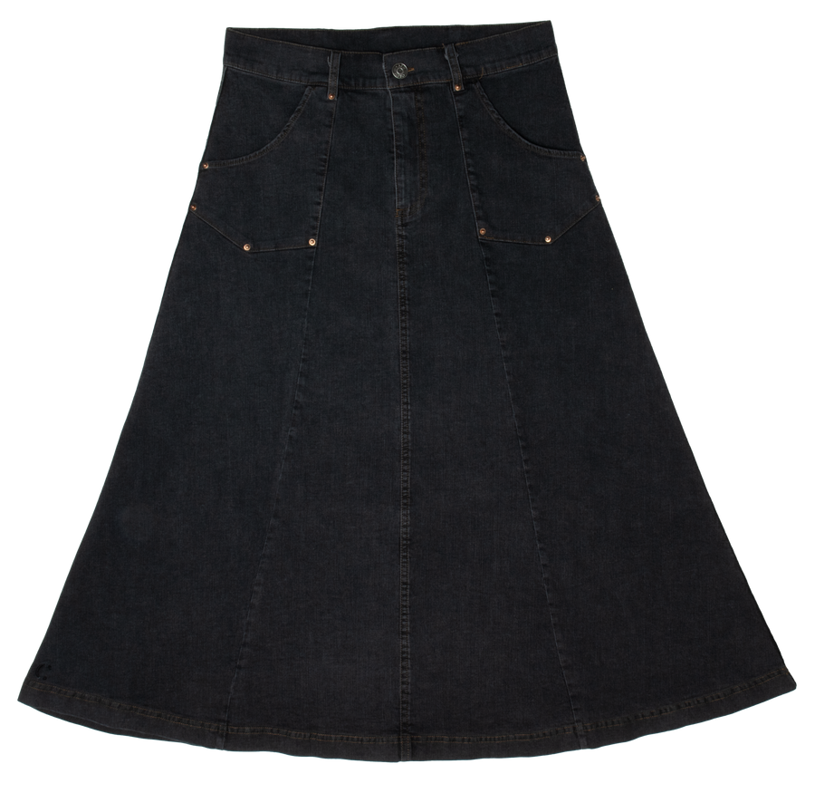 Pocket black maxi skirt by Crew Basics