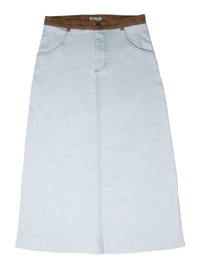 2 tone white maxi skirt by Crew Basics