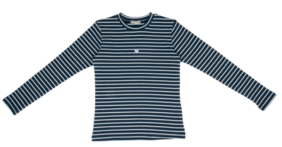 Twin heart blue tee by Crew Basics