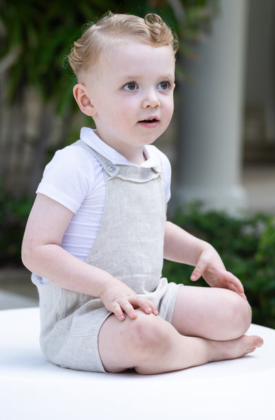 Sand linen overalls by Coco Blanc