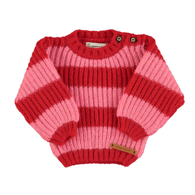 Red & pink stripes sweater by Piupiuchick