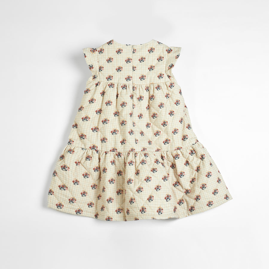 Ambra cream check dress by C'era Una Volta