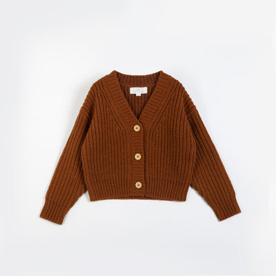 Greta rust cardigan by C'era Una Volta