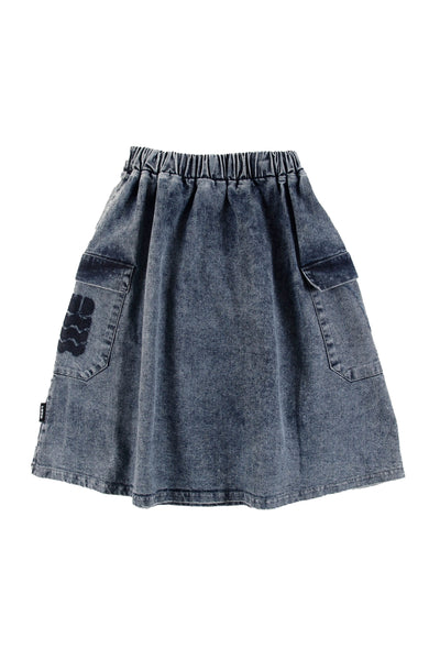 Pockets blue stone wash skirt by Loud