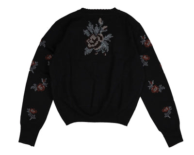 Cross stitch navy embroidered sweater by Belati