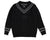 Cable v-neck navy emblem sweater by Belati