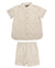 Contrast stitch detail white collared set by Belati