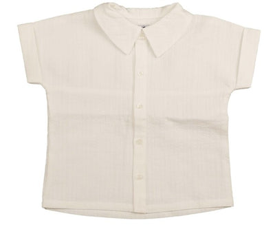 Boxy collared white shirt by Belati