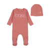 Bebe ditsy print petal footie + beanie by Bee & Dee