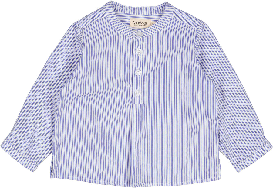 Blue stripes round neck shirt by Marmar