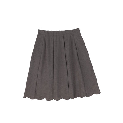 Wool scallop pleated charcoal skirt by Bace