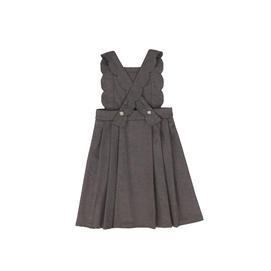 Wool scallop charcoal pleated jumper by Bace