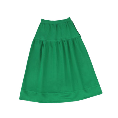 Waisted green denim maxi skirt by Bamboo