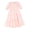 Poplin tiered mauve pleated dress by Bamboo