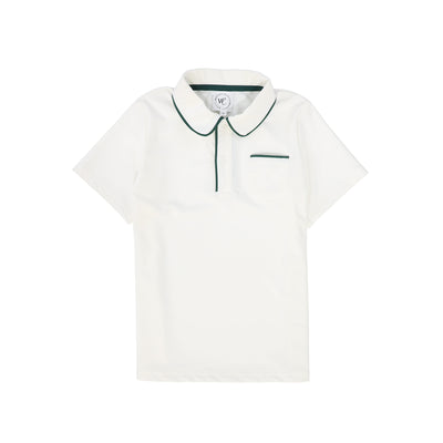 Piped green swim polo top by TWC