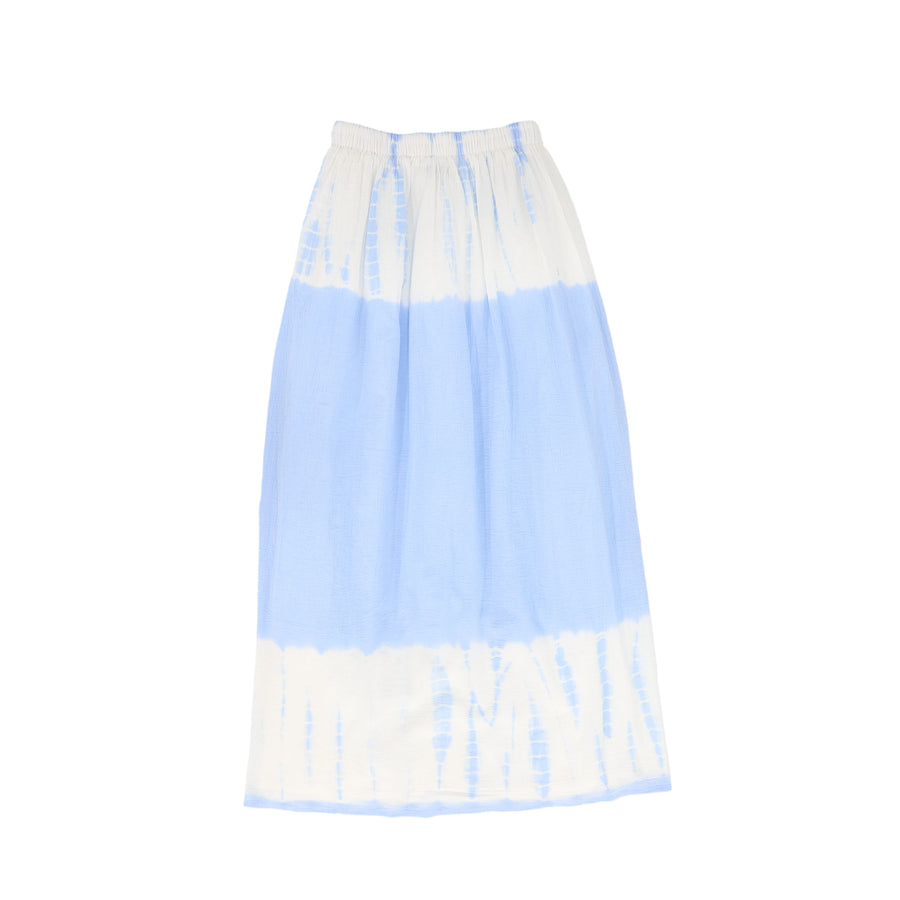 Crinkle light blue tie dye maxi skirt by Valentina